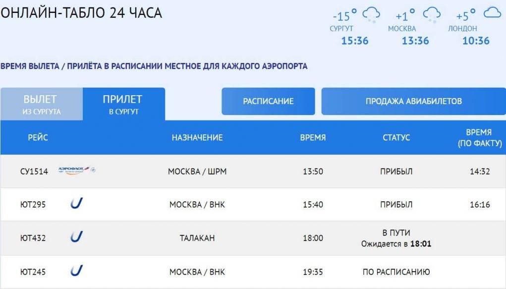 Аэропорт Сургут: официальный сайт, расписание рейсов