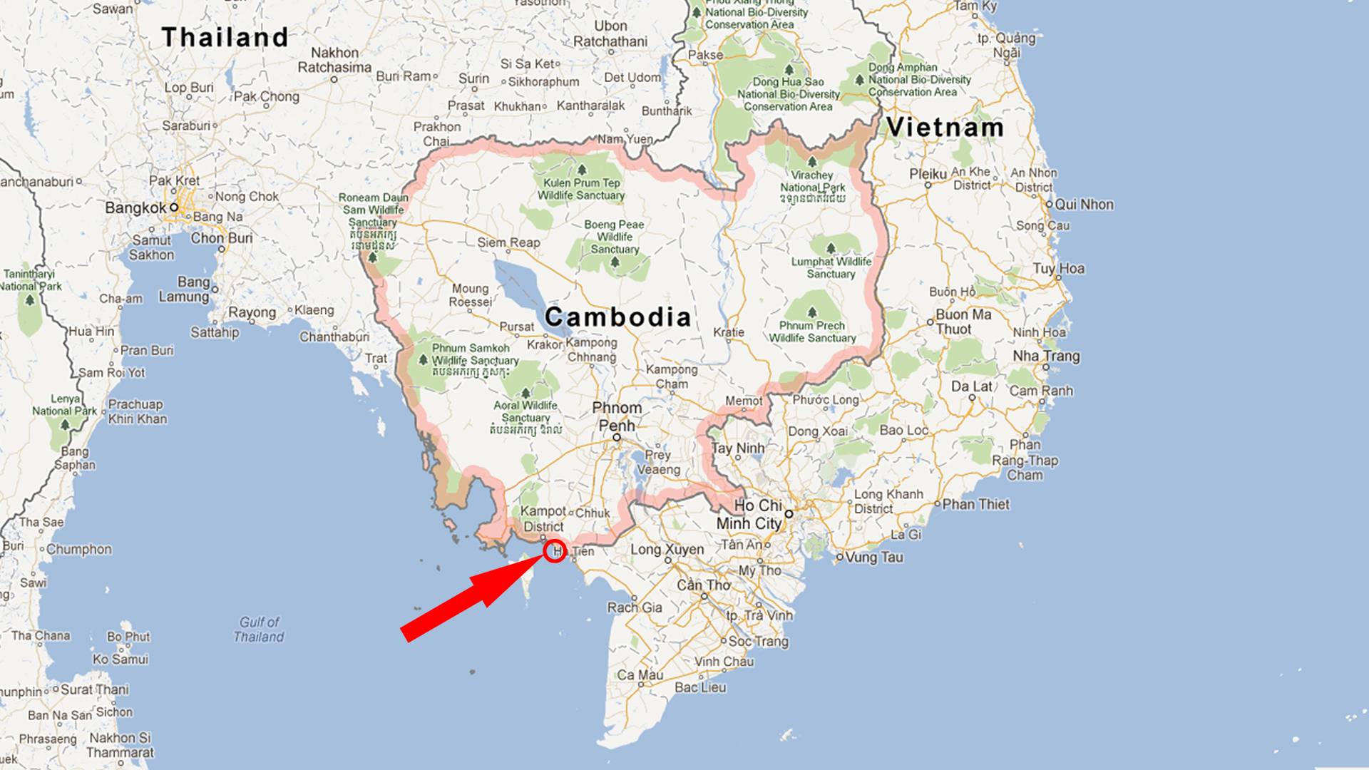 Карта и расписание пограничных переходов в камбодже