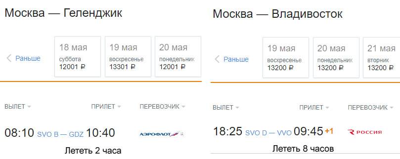 Сколько стоит перелет Москва — Геленджик