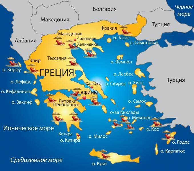 Карта греции с островами на русском — жизнь в европе