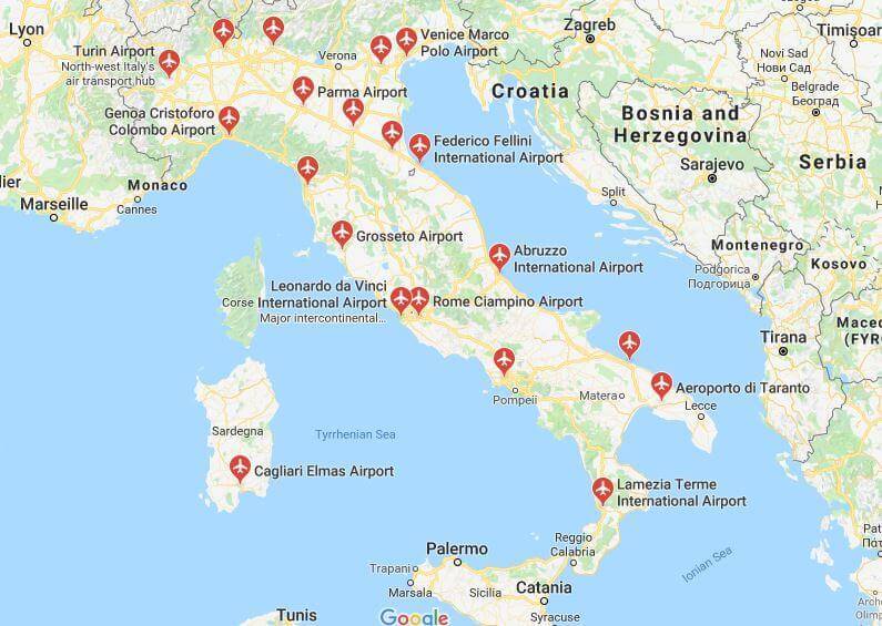 Аэропорты хорватии на карте
