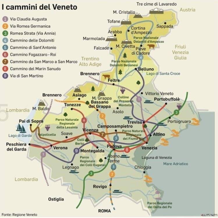 Венето Италия — достопримечательности, город на карте