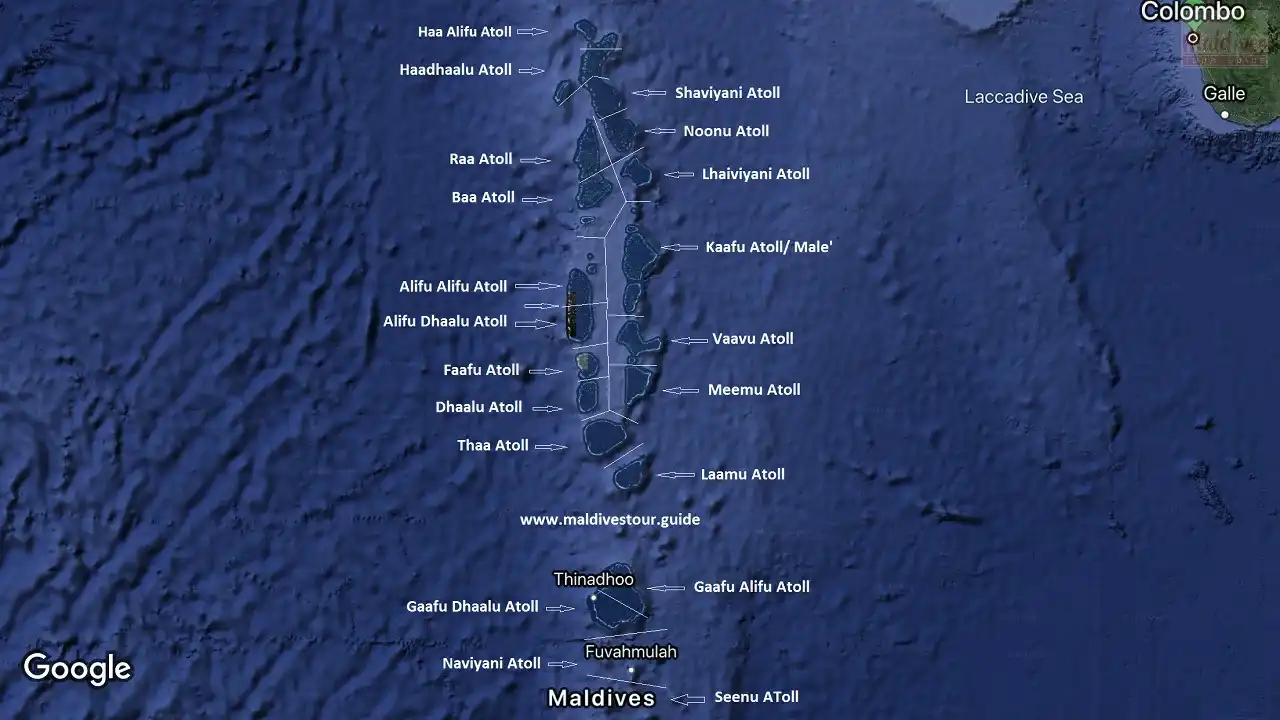 Карта мальдив с островами на русском языке