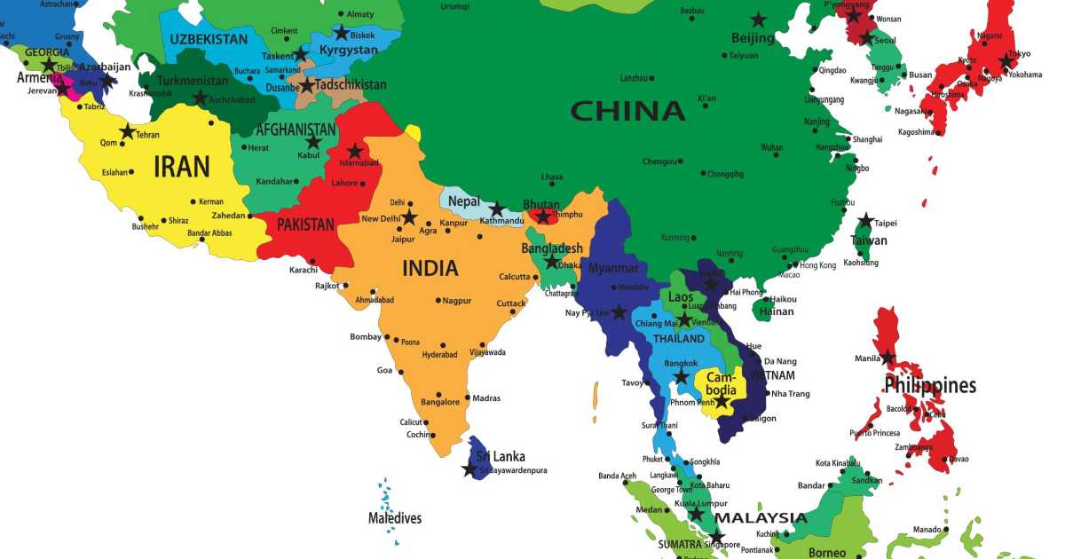 Малайзия индия счет. Карта Китая Индии Филиппин на карте.