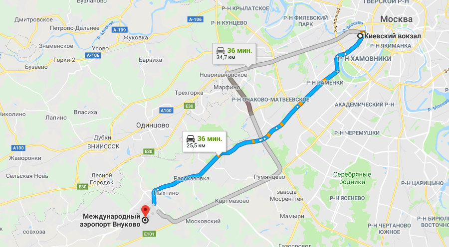 Как добраться с курского вокзала до аэропорта внуково: подробный маршрут