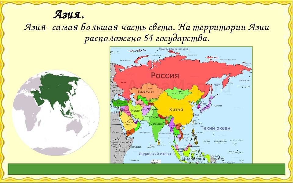 Страны света на карте. Азия (часть света). Азия самая большая часть света. Части Азии со странами. Южная Азия часть света.