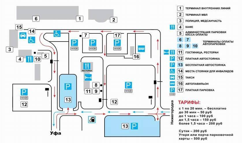 Карта аэропорта Уфы