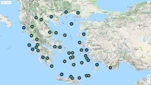 Аэропорты греции на карте, список аэропортов греции