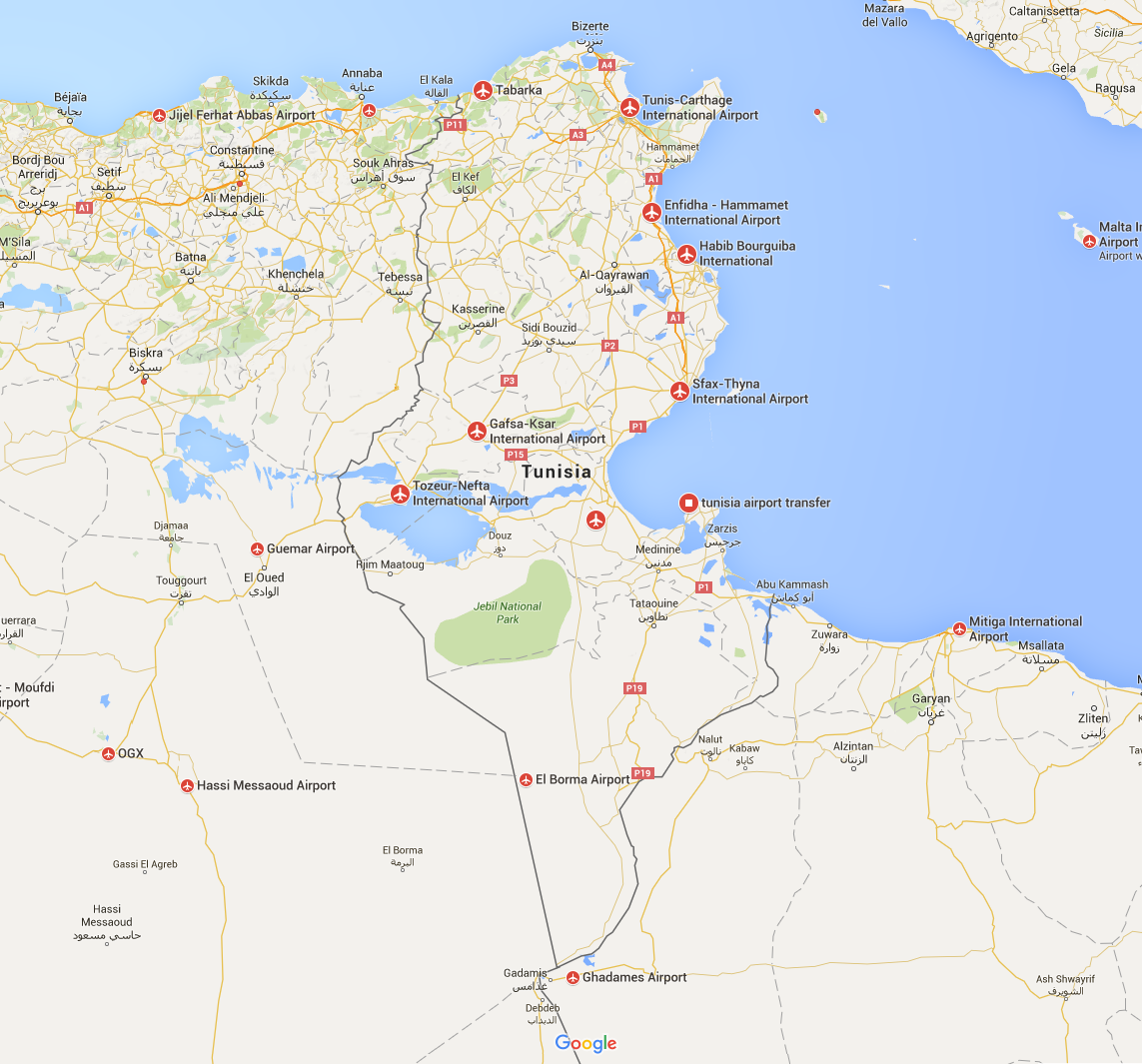 Аэропорт энфида на карте туниса