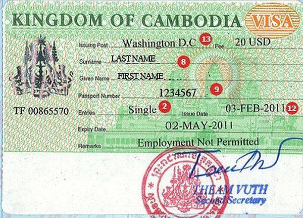 Виза в камбоджу в 2022 году