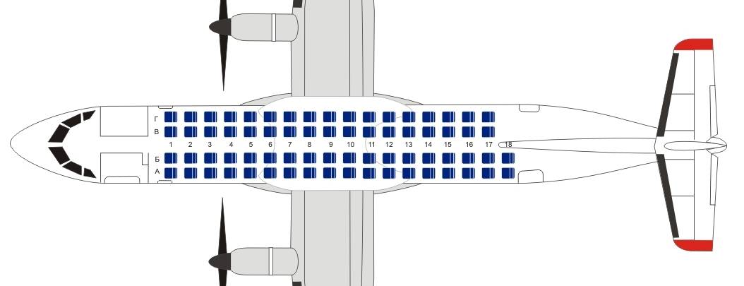 Схема салона самолета atr 72-500 ютэйр: расположение мест в салоне самолета