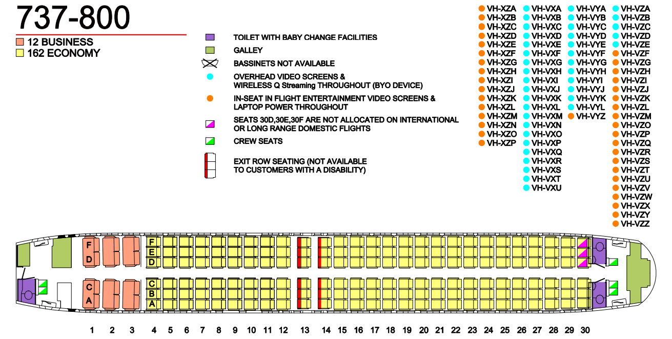 Схема лучших мест в салоне боинг 737 800 passenger s7 airlines