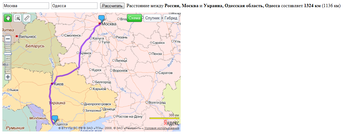 Карта россии с городами расстояние между городами