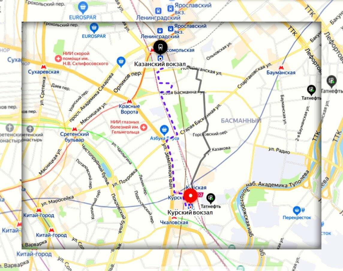 Как добраться от метро комсомольская до ярославского вокзала? - ответы на вопросы про обучение и работу