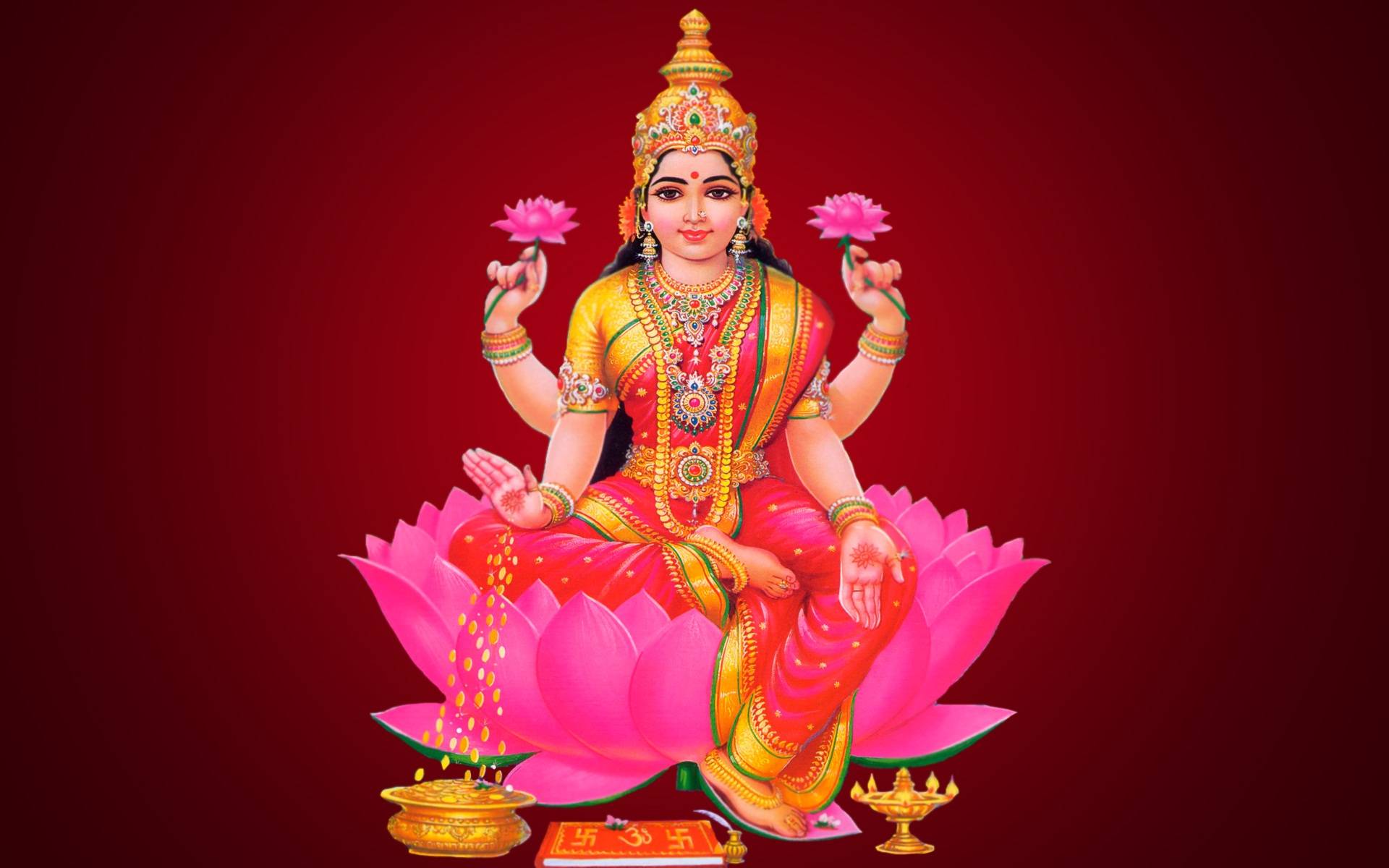 Индийская богиня лакшми, дарующая удачу и деньги