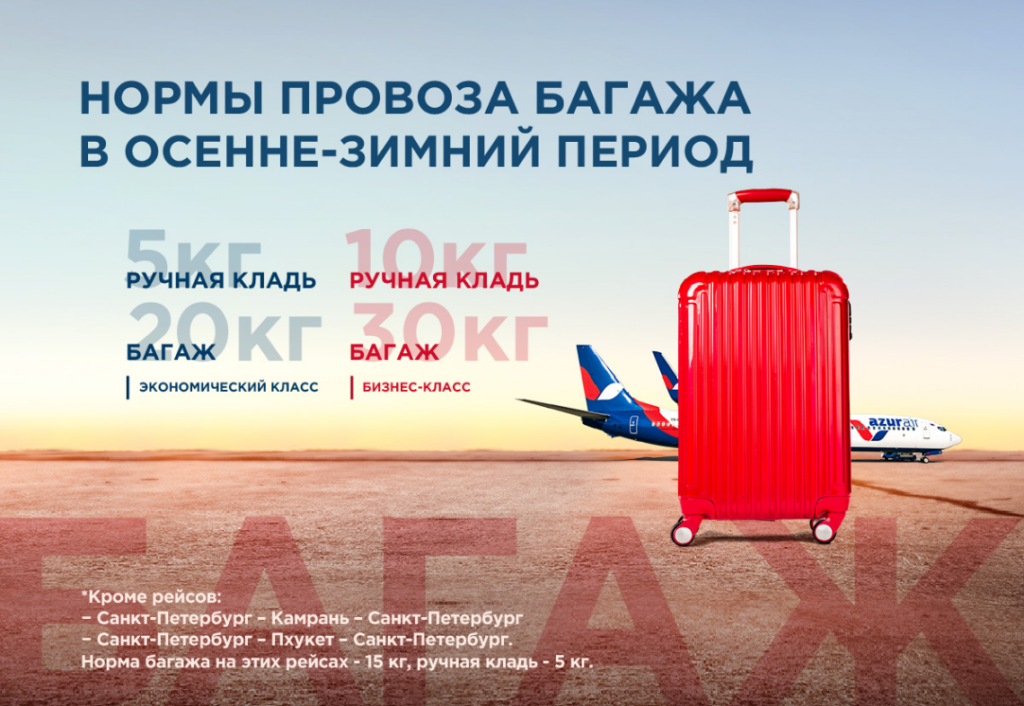 Особенности провоза различных видов багажа в авиакомпании россия