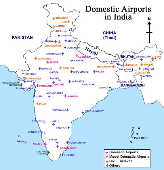 Международные аэропорты индии: список