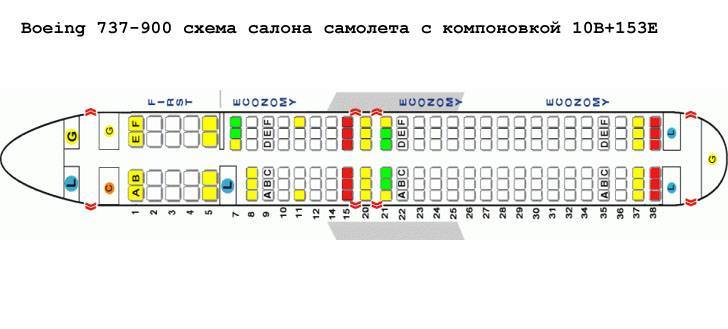 Боинг 737 -300 -400 -500 -700 -800 -900. схема салона, фото, вместимость пассажиров, авиакомпании