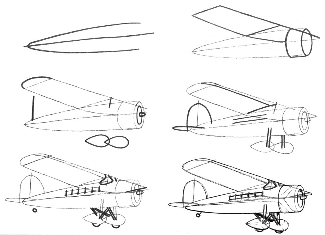 Как нарисовать самолет | рисунок самолета поэтапно карандашом