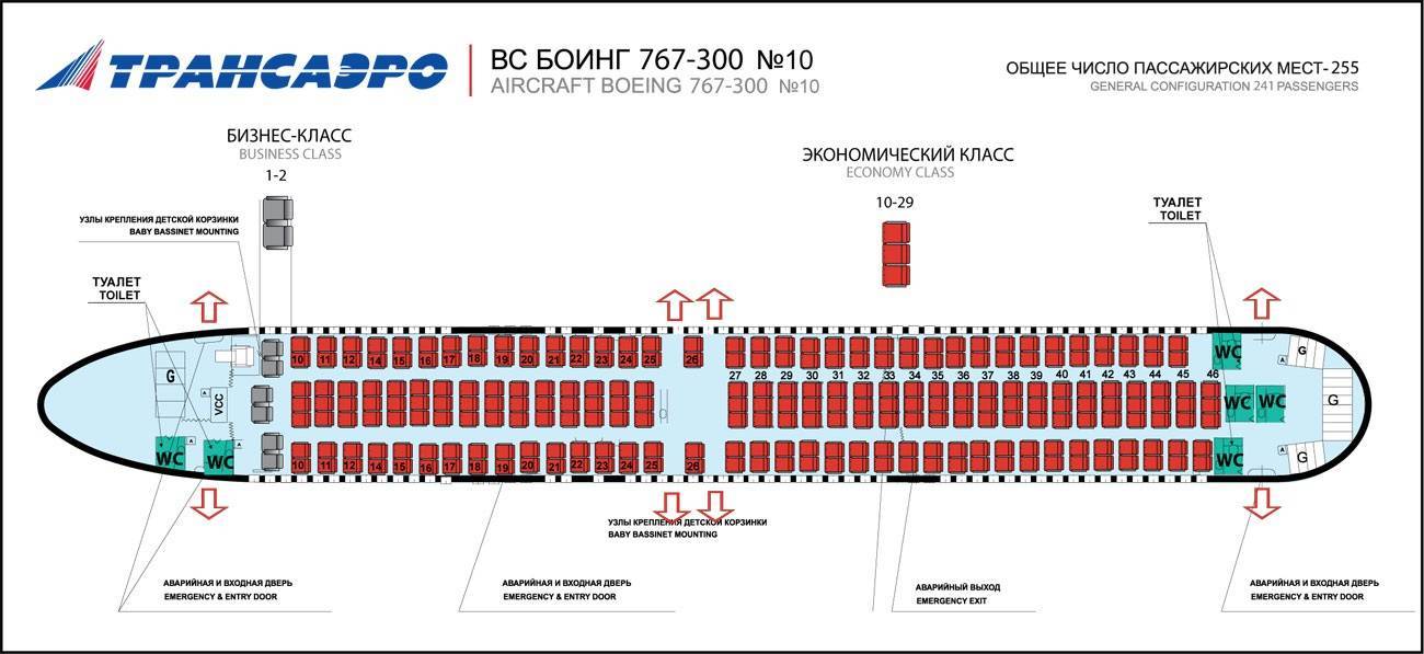 Лучшие места в самолете boeing 763 авиакомпании azur air: схема салона