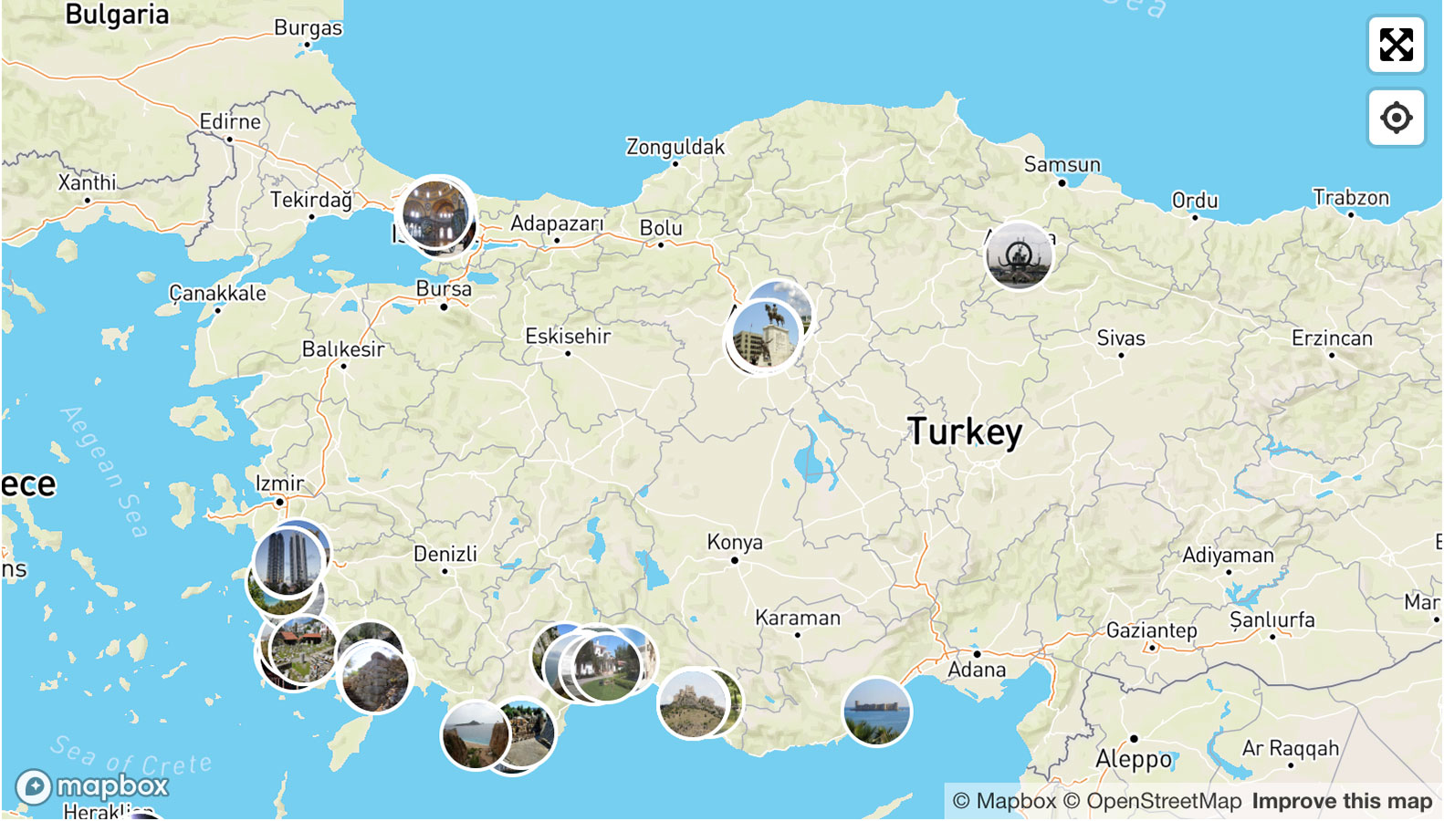 карта городов турции фото