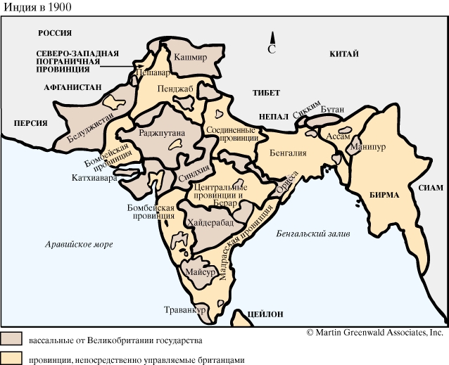 Индия 19 век карта