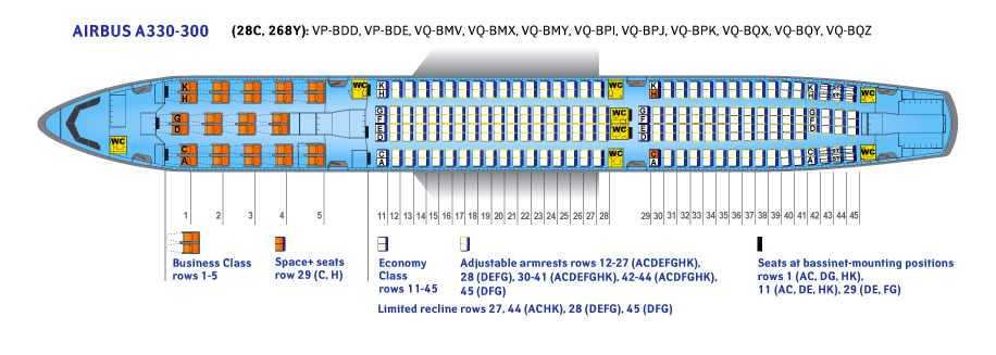 Аэробус а330-300 аэрофлот: схема салона, лучшие места