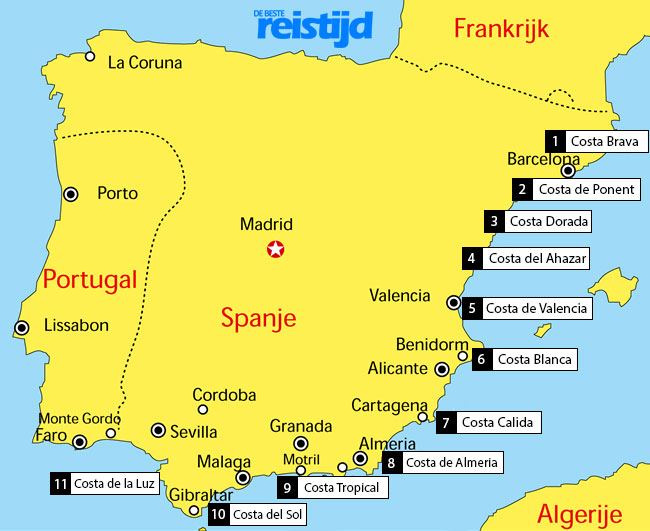 Коста брава на карте испании