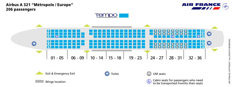 Схема салона и лучшие места в самолете airbus a321 компании «уральские авиалинии»