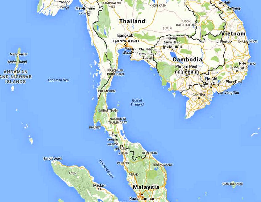 Какое море и океан омывают таиланд