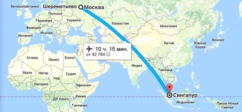 Время полета из Москвы до Сингапура: сколько лететь прямым рейсом и стыковочным