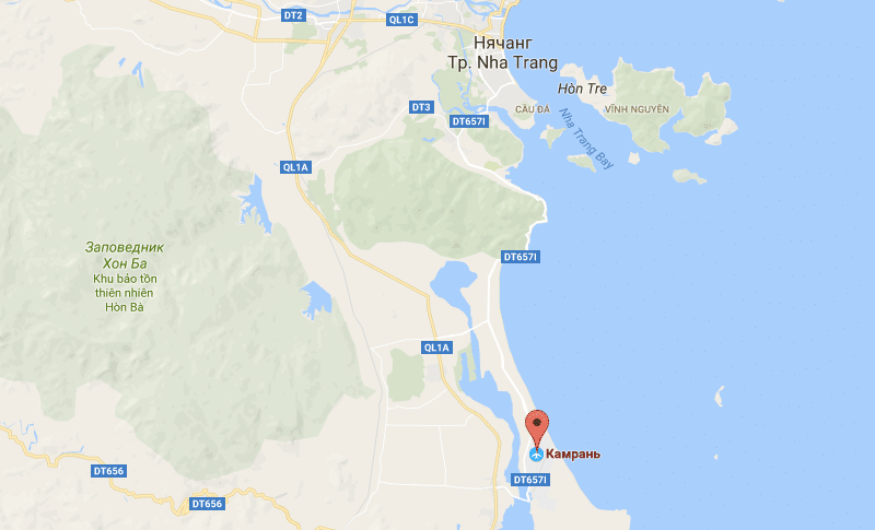 Аэропорт Вьетнама CXR на карте