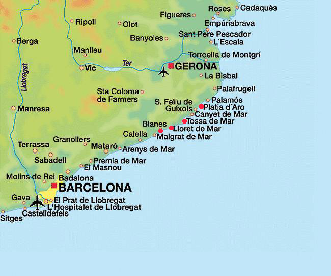 Где находится барселона на карте испании и мира