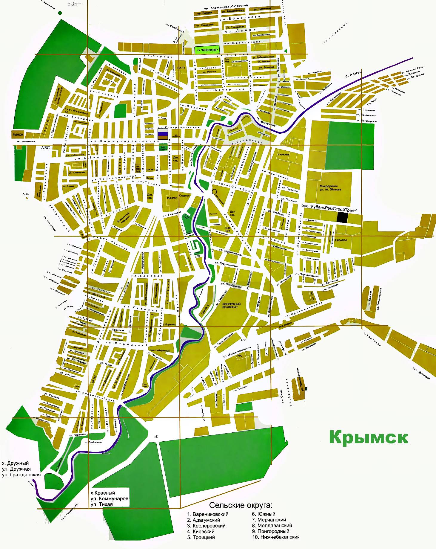 Карта апшеронска с улицами и номерами домов