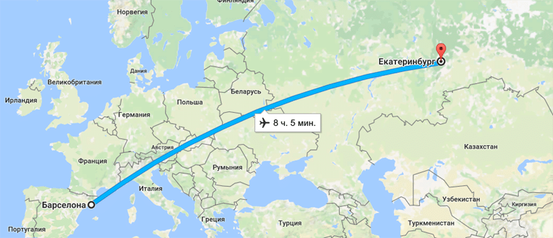 Cколько лететь до барселоны из москвы по времени прямым рейсом или с пересадкой