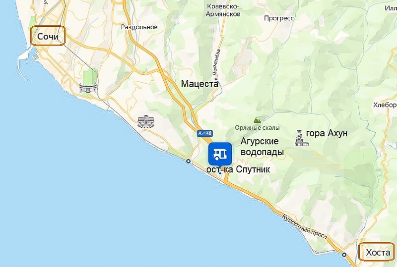 Агурские водопады в сочи