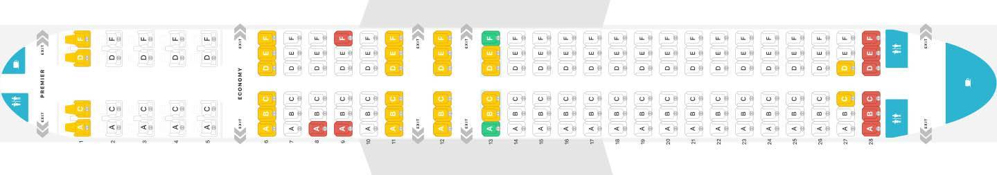 Схема лучших мест в салоне боинг 737 800 passenger s7 airlines