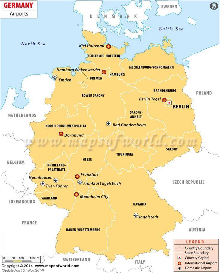 Аэропорты германии на карте: список международных аэропортов, крупнейшие аэропорты прилета