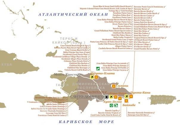 Самые популярные курорты доминиканы