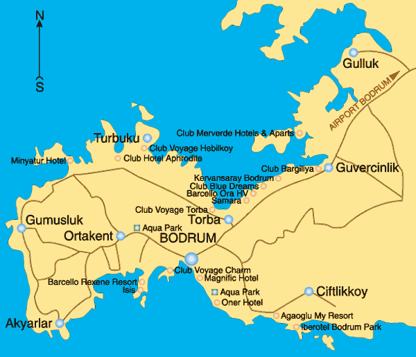 Бодрум карта достопримечательностей