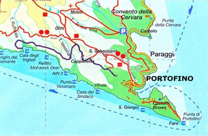 Portofino map - liguria, italy - mapcarta