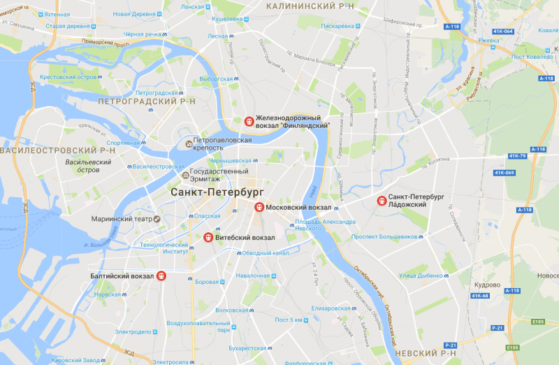 ЖД вокзалы Санкт-Птербурга