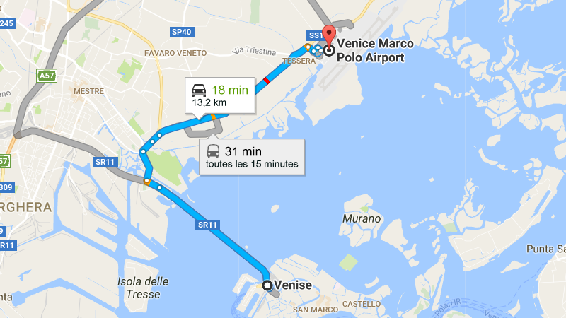 Как добраться из аэропорта Венеции в центр города