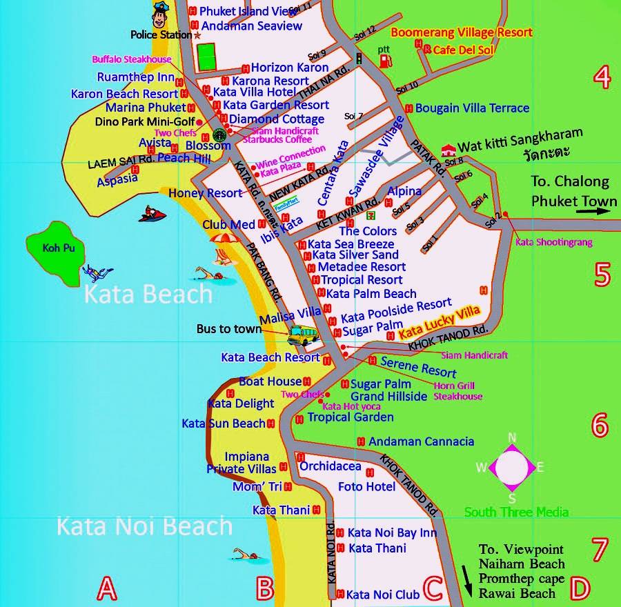 Пляж ката бич (пхукет) на карте. лучшие отели и отзывы 2018, фото
