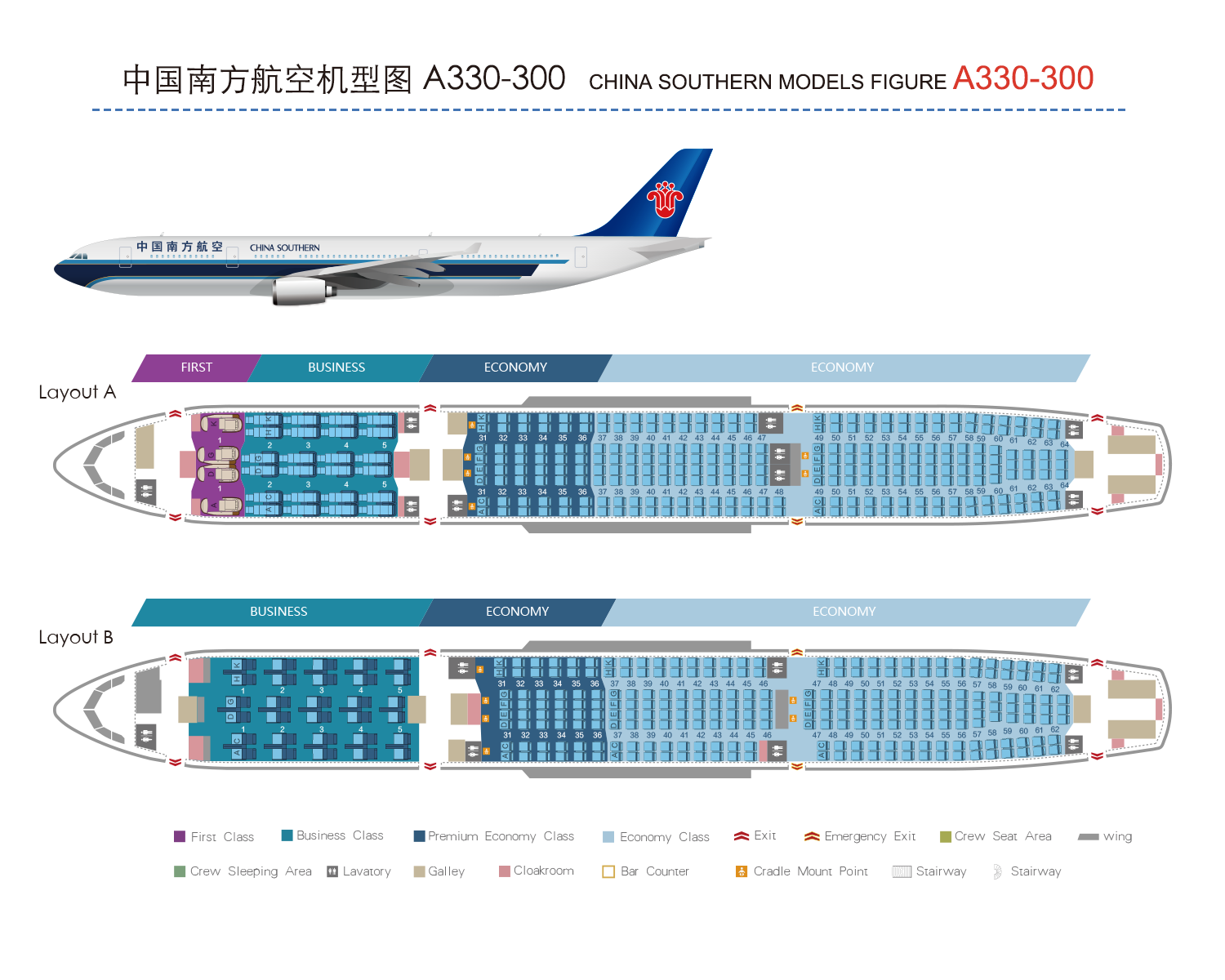 Аэробус (Airbus) A330-300: схема салона и лучшие места