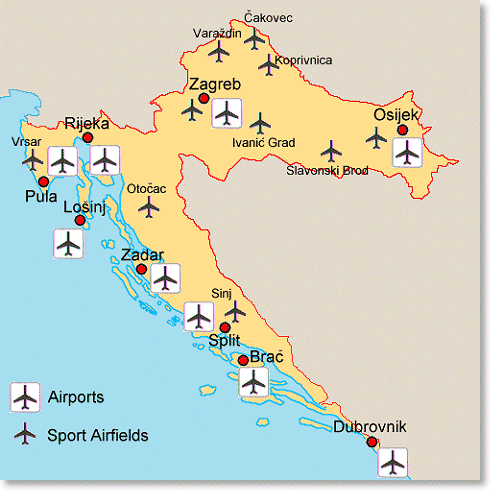 Аэропорты хорватии
