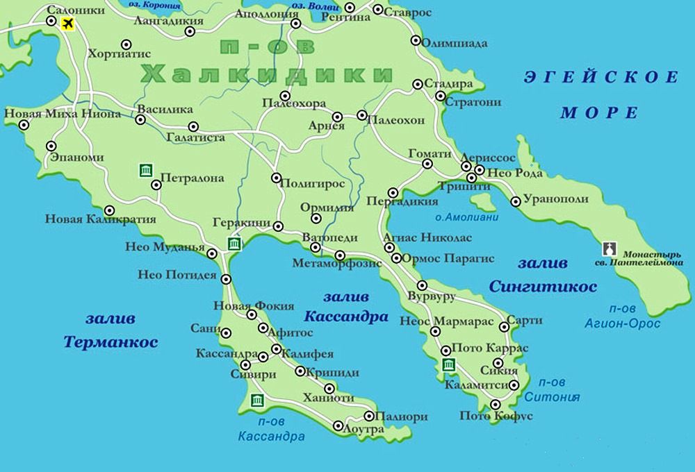Подробная карта греции на русском. острова и курорты греции