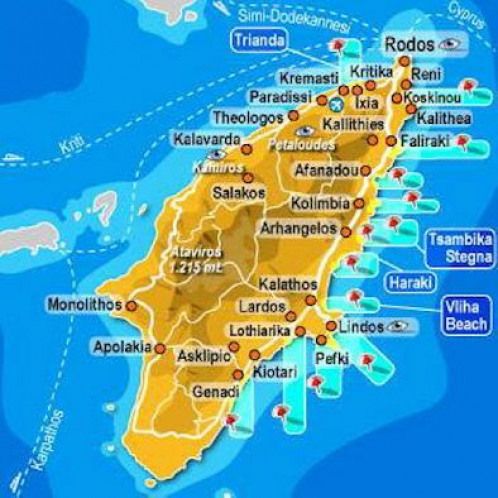 Где находится остров родос. Остров Родос на карте. Родос остров Греция на карте. Родос на карте Греции. Остров Родос карта отелей.