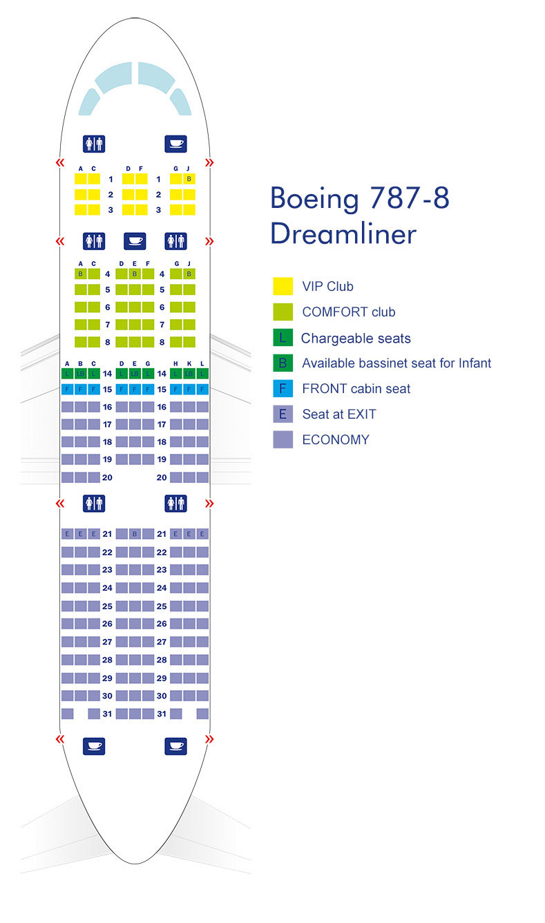 Dreamliner схема салона