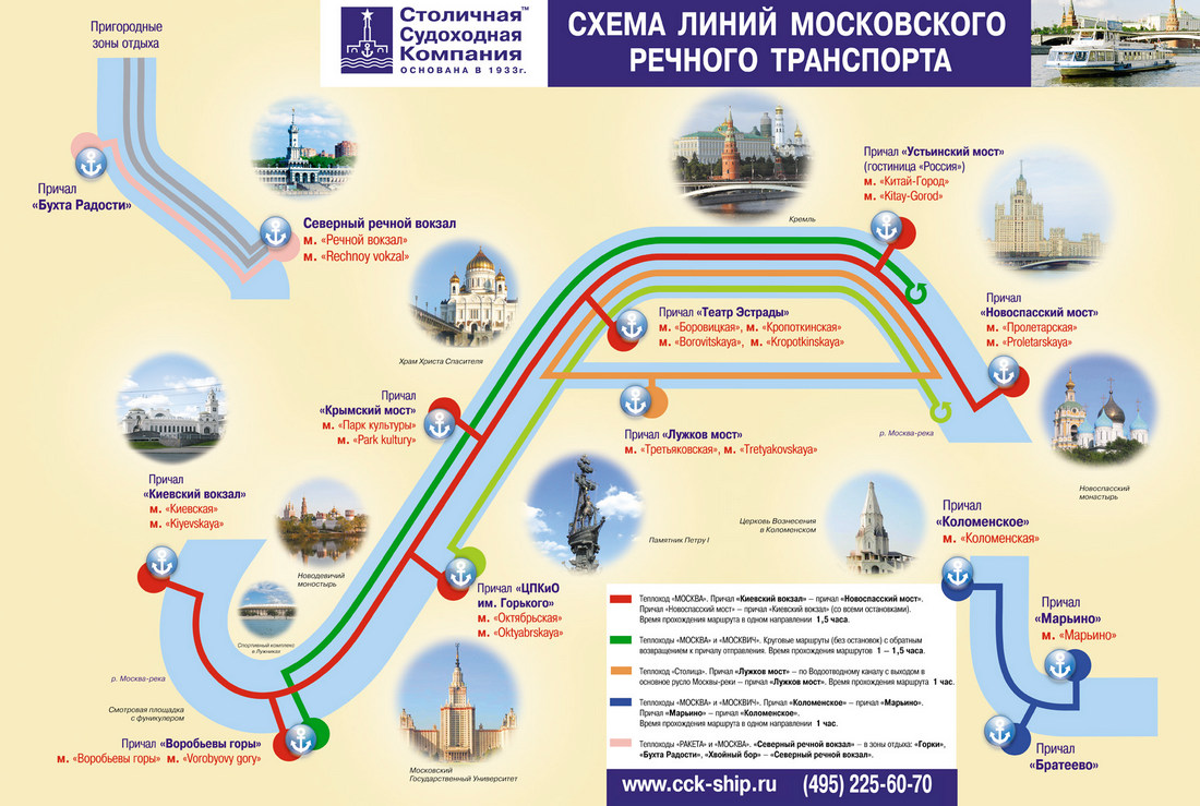 Прогулки на теплоходе от киевского вокзала по москве-реке